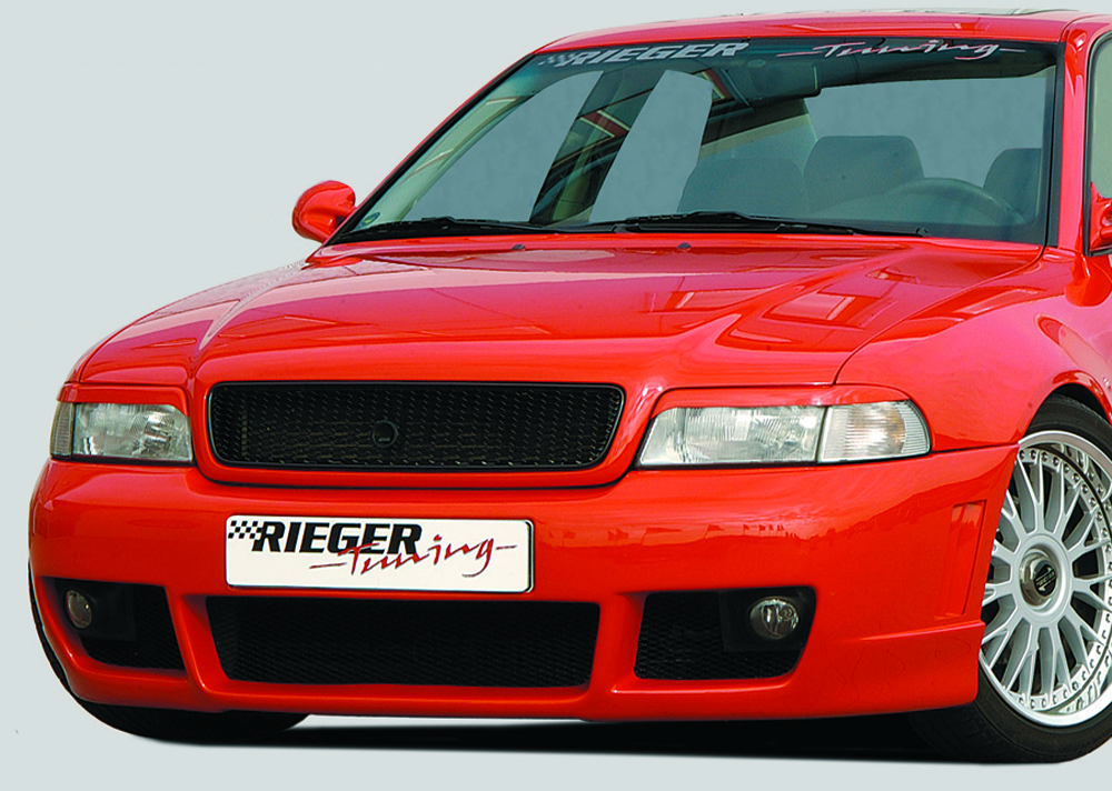 Spoilerstoßstange RS-Four-Look mit Halterungen für Nebelscheinwerfer <p>mit Halterungen für Nebelscheinwerfer, inkl. Alugitter; zur Montage der Spoilerstoßstange ist die Originalstoßstange von Audi A4 (B5) als Träger erforderlich!</p>