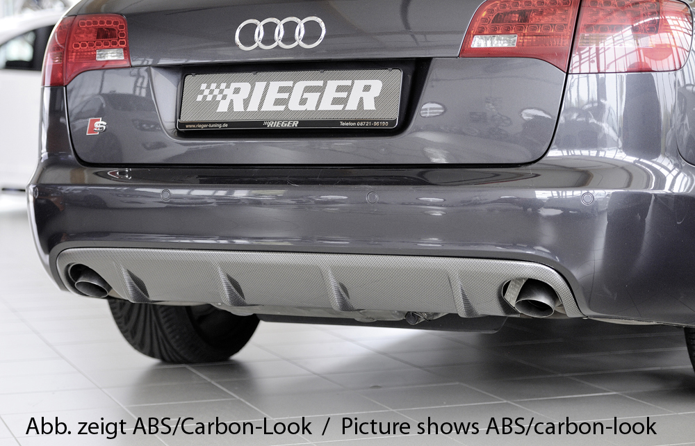 Rieger Tuning Heckeinsatz schwarz glänzend für original Endrohr je 1x  links/rechts für Audi A6 (4F) 00088051
