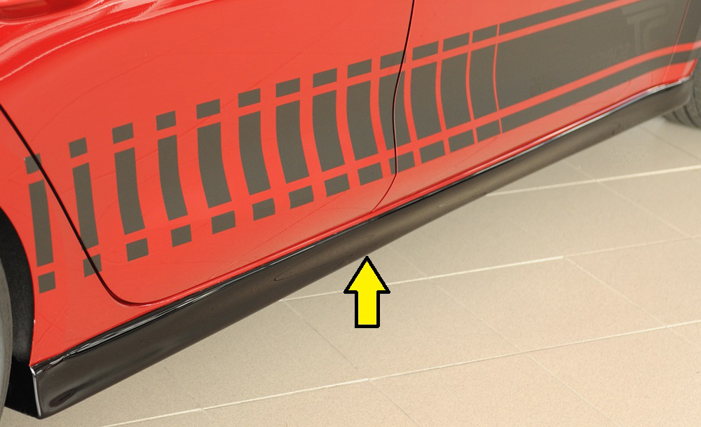 Rieger Tuning Seitenschweller (XS) links schwarz glänzend für Seat