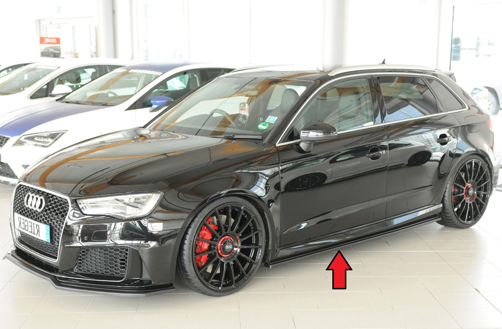 Rieger Tuning Seitenschwelleransatz schwarz glänzend links für Audi RS3 (8V)  00088232