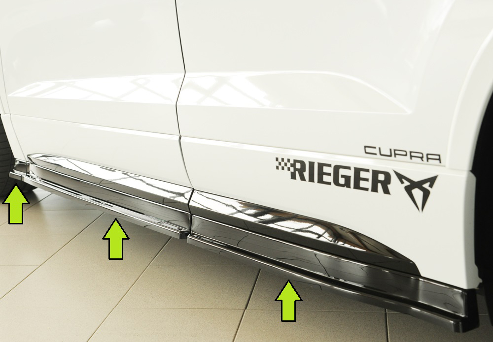 Rieger Tuning Heckeinsatz schwarz glänzend für originale Heckschürze für  Cupra Cupra Ateca 00088231