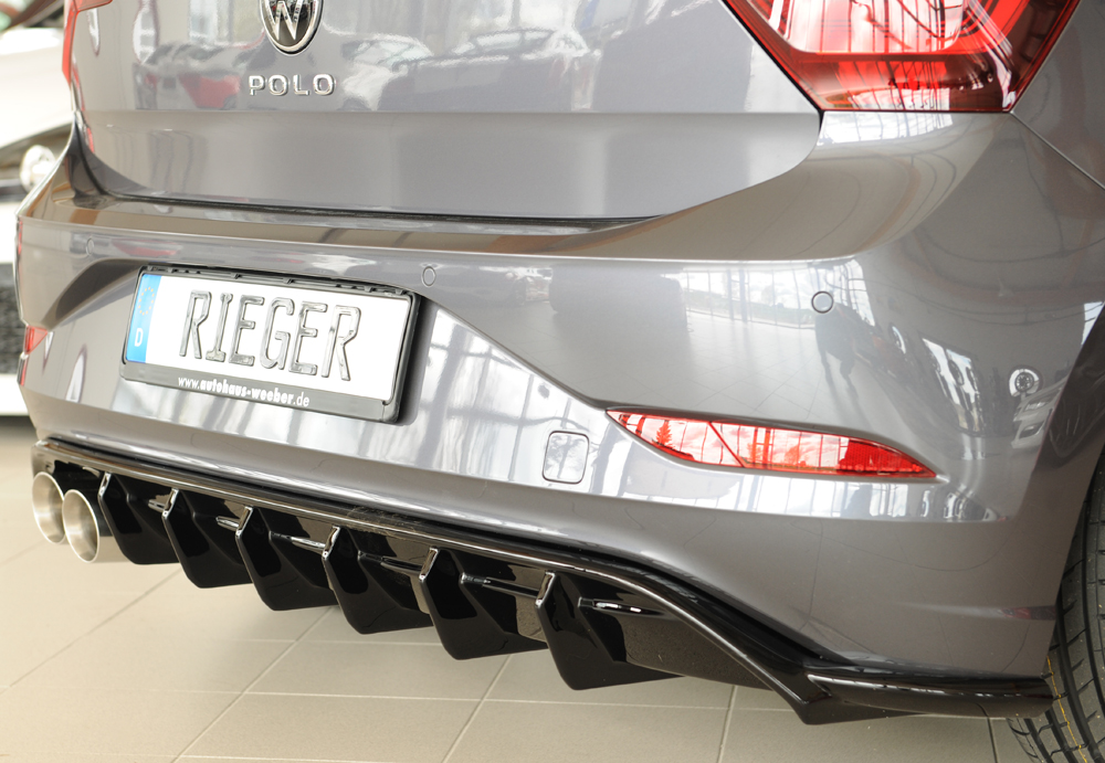 VW Polo (AW) GTI Rieger Heckeinsatz für Doppelendrohr li., ABS, inkl. –  Tuning King