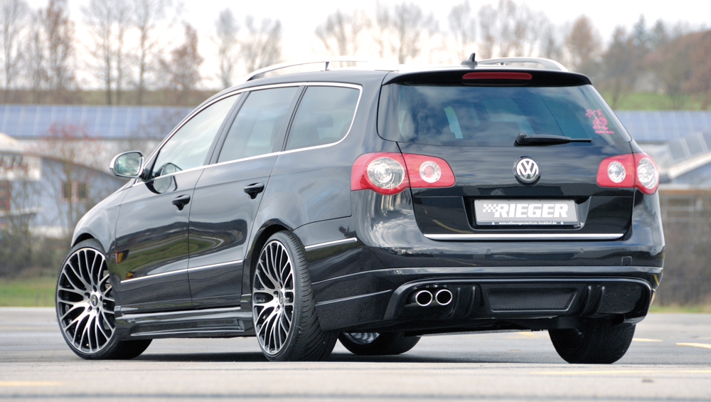 Rieger Tuning Seitenschweller links mit Schacht und Ausschnitt in  Carbon-Look für VW Passat (3C, B6) 00099775