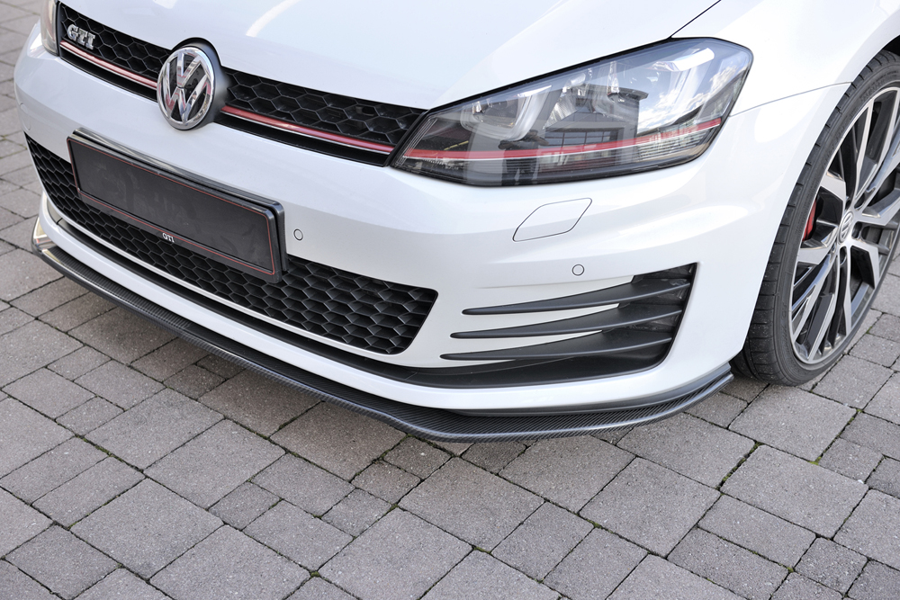 Spoilerschwert Frontspoiler Lippe ABS VW Golf 7 GTI + GTD ABE Carbon Optik