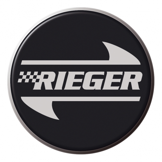 Rieger 3D-Emblem schwarz/chrom, rund, klein